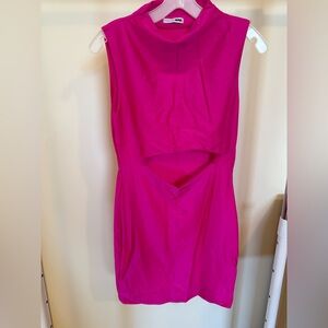 Fashion Nova Hot Pink Backless Cutout Bodycon Dress